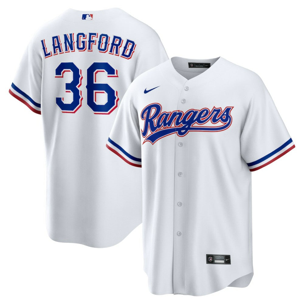 Wyatt Langford Texas Rangers Youth Home Replica Jersey - White