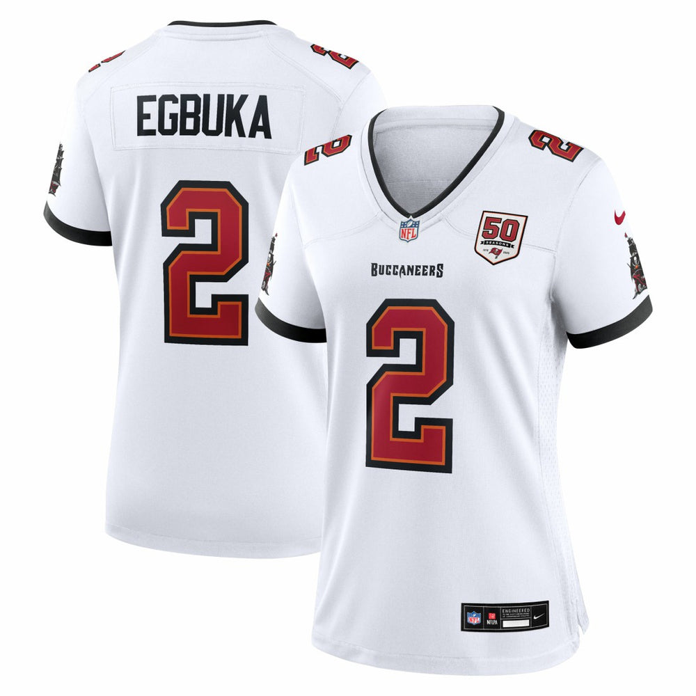 Emeka Egbuka Tampa Bay Buccaneers Women's 50th Season Game Jersey - White