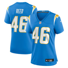 Nikko Reed Los Angeles Chargers Women's Team Game Jersey - Powder Blue