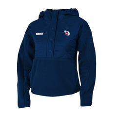 Cleveland Guardians Women's Cloud Point Hooded Fleece Half-Snap Pullover Jacket Navy | Columbia