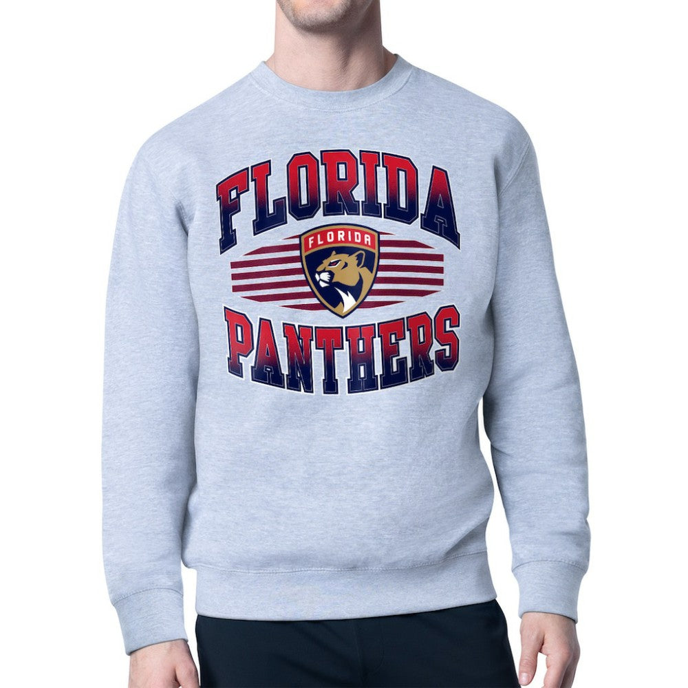 Florida Panthers Starter Team Grit Graphic Fleece Pullover Sweatshirt Gray