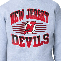 New Jersey Devils Starter Team Grit Graphic Fleece Pullover Sweatshirt Gray