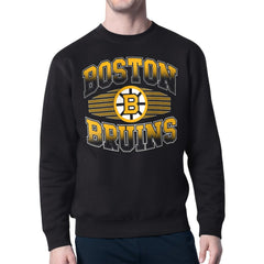 Boston Bruins Starter Team Grit Graphic Fleece Pullover Sweatshirt Black