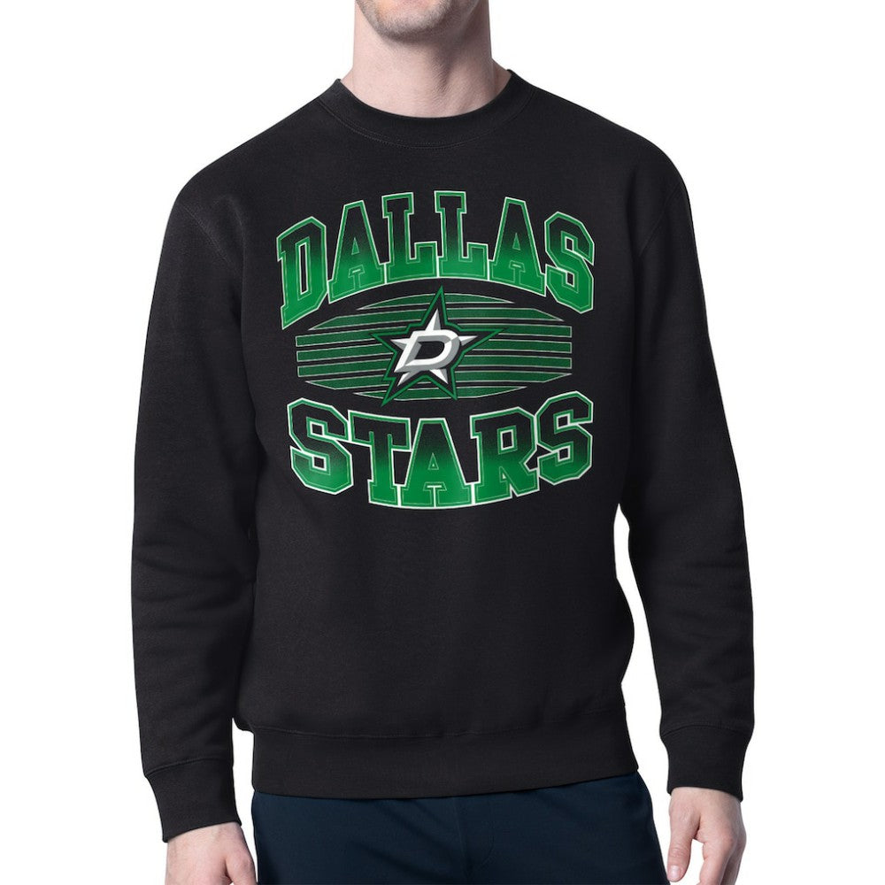 Dallas Stars Starter Team Grit Graphic Fleece Pullover Sweatshirt Black