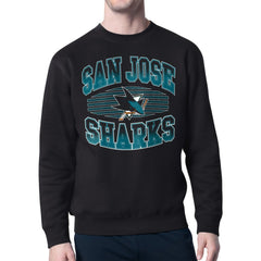 San Jose Sharks Starter Team Grit Graphic Fleece Pullover Sweatshirt Black