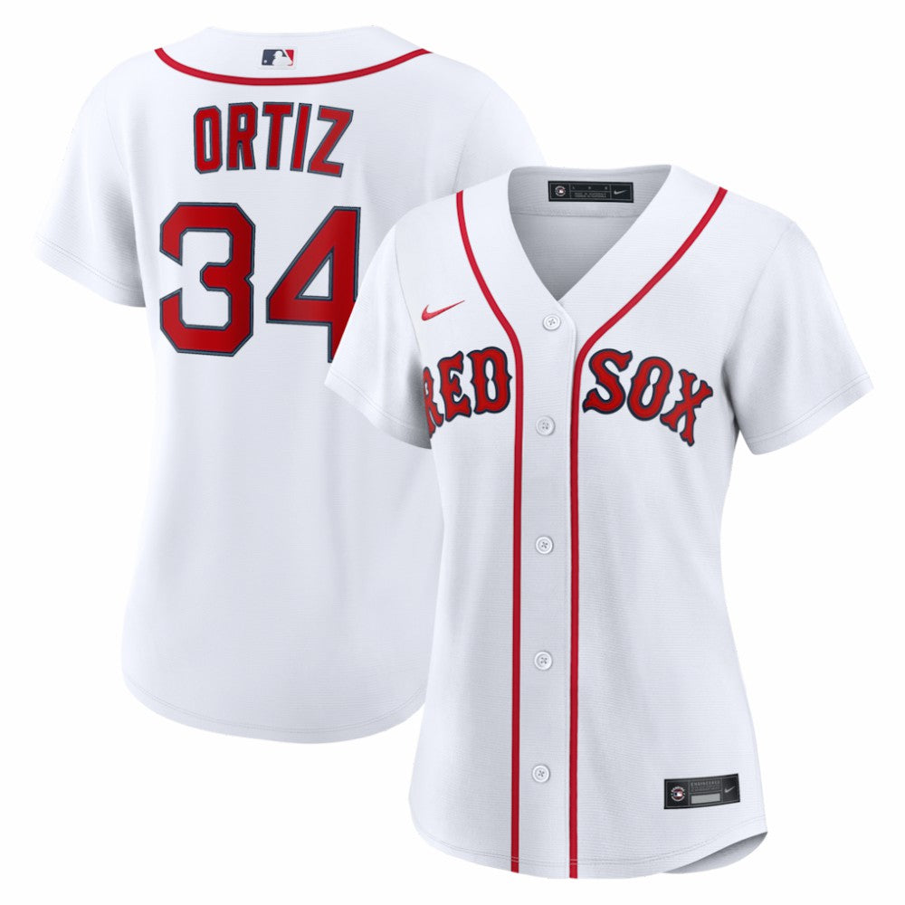 David Ortiz Boston Red Sox Women's Home Replica Player Jersey - White
