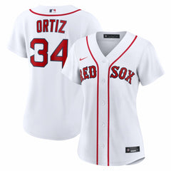 David Ortiz Boston Red Sox Women's Home Replica Player Jersey - White