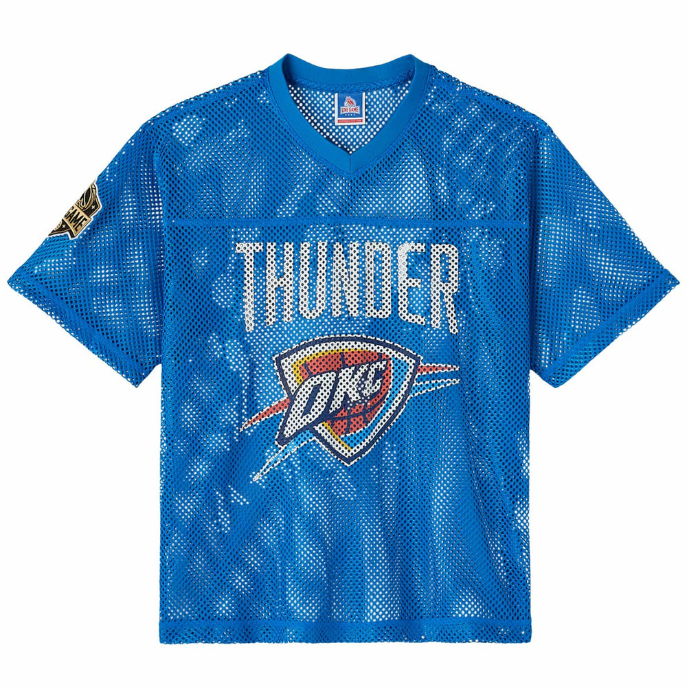 Oklahoma City Thunder OVO x NBA Mesh Football Fashion Jersey - Blue shop