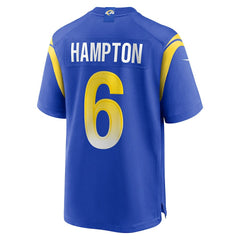 Nick Hampton Los Angeles Rams Team Game Jersey - Royal