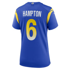 Nick Hampton Los Angeles Rams Women's Team Game Jersey - Royal