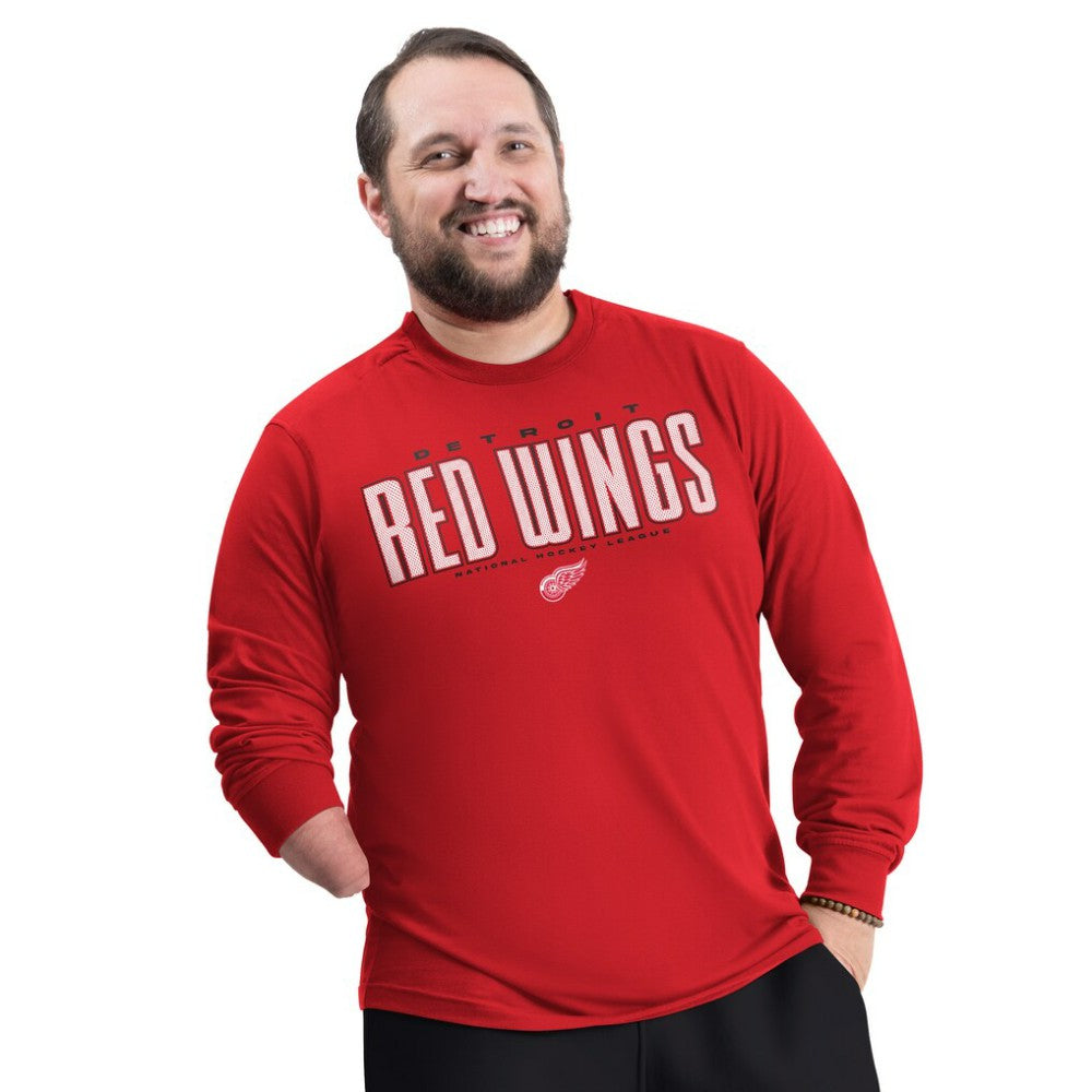 Detroit Red Wings G-III Sports by Carl Banks Adaptive Mesh Effect Long Sleeve T-Shirt Red