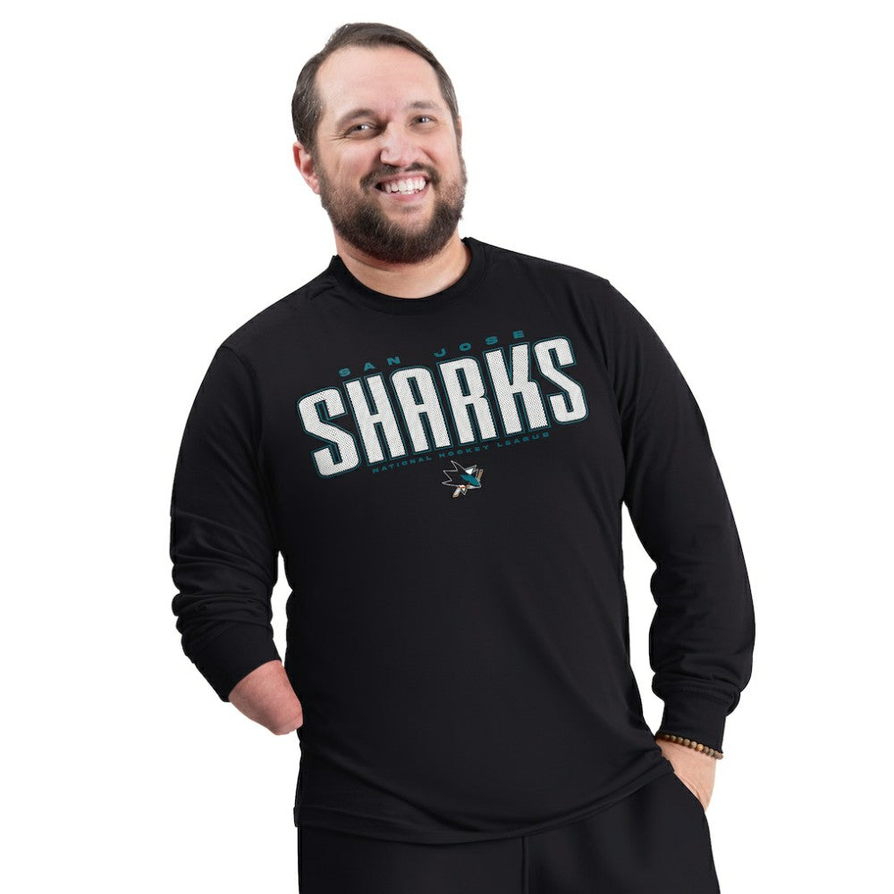 San Jose Sharks G-III Sports by Carl Banks Adaptive Mesh Effect Long Sleeve T-Shirt Black