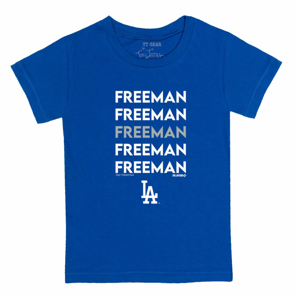 Freddie Freeman Los Angeles Dodgers Tiny Turnip Youth Stacked Graphic T-Shirt Royal