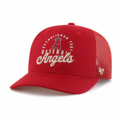 Los Angeles Angels Pitstop Trucker Adjustable Hat Red | 47 brand