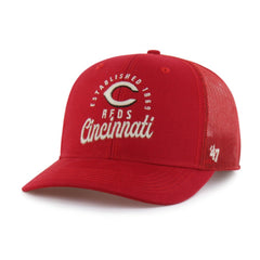 Cincinnati Reds Pitstop Trucker Adjustable Hat Red | 47 brand