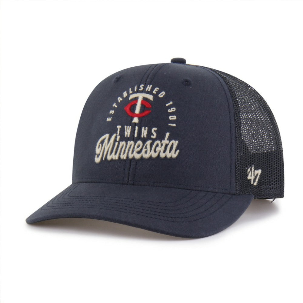 Minnesota Twins Pitstop Trucker Adjustable Hat Navy | 47 brand
