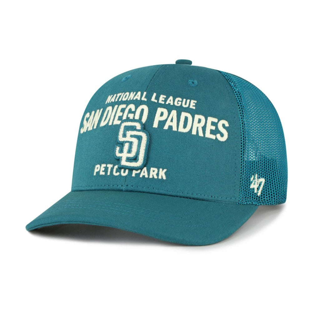 San Diego Padres Contemporary Hitch Adjustable Trucker Hat Teal | 47 brand