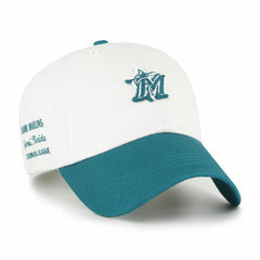 Miami Marlins Contemporary Tonal Clean Up Adjustable Hat White/Teal | 47 brand
