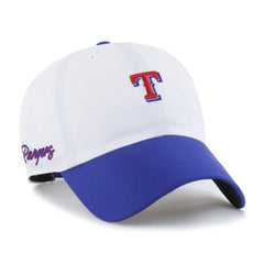 Texas Rangers Vista Mini Clean Up brrr° Adjustable Hat White/Royal | 47 brand