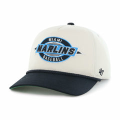 Miami Marlins Youth Frame Out Hitch Adjustable Hat Natural/Black | 47 brand