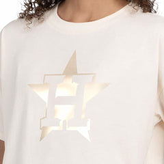 Houston Astros Starter Women's Pastels Boxy Cropped T-Shirt Cream