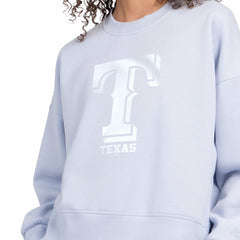 Texas Rangers Starter Women's Pastels Boxy Fleece Sweatshirt Light Blue