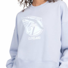 Cleveland Guardians Starter Women's Pastels Boxy Fleece Sweatshirt Light Blue