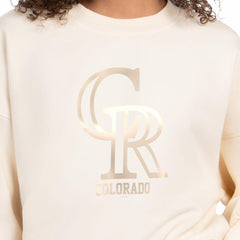 Colorado Rockies Starter Women's Pastels Boxy Fleece Sweatshirt Cream