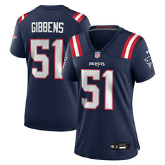 Jack Gibbens New England Patriots Women's Team Game Jersey - Navy