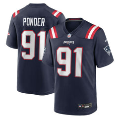 Elijah Ponder New England Patriots Team Game Jersey - Navy