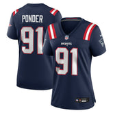 Elijah Ponder New England Patriots Women's Team Game Jersey - Navy