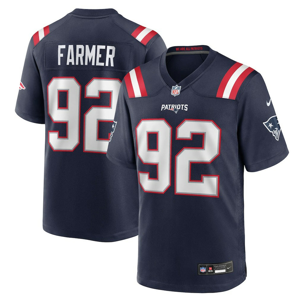 Joshua Farmer New England Patriots Team Game Jersey - Navy