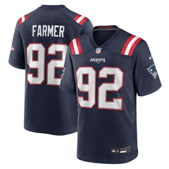 Joshua Farmer New England Patriots Team Game Jersey - Navy