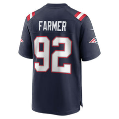 Joshua Farmer New England Patriots Team Game Jersey - Navy