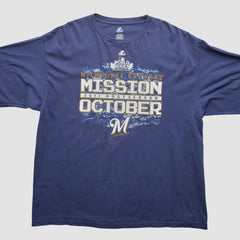 Milwaukee Brewers Majestic 2011 Long Sleeve T-Shirt Blue Vintage