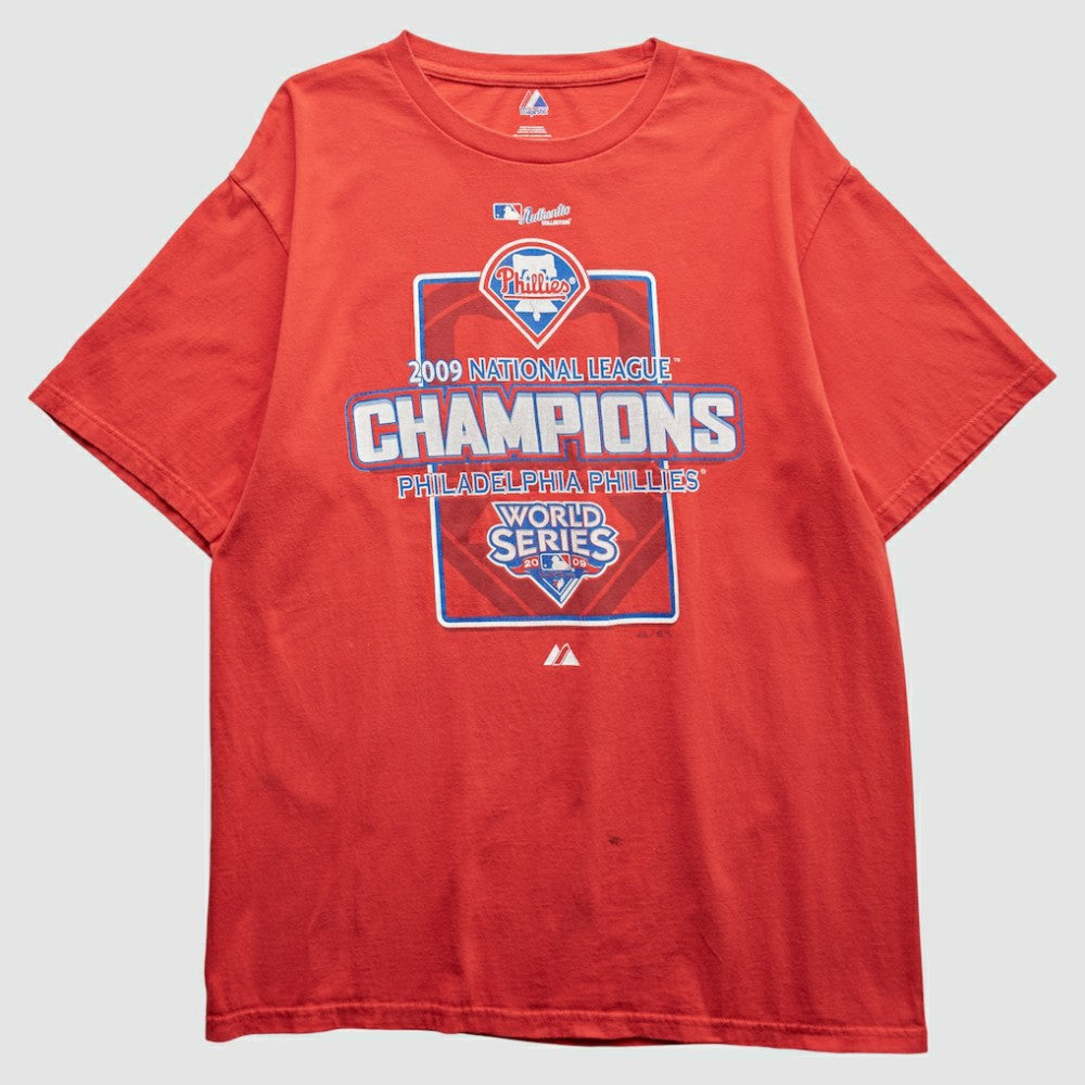 Philadelphia Phillies Majestic 2009 T-Shirt Red Vintage