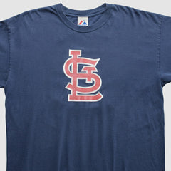 St. Louis Cardinals Majestic 2000s T-Shirt Navy Vintage