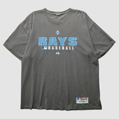 Tampa Bay Rays Majestic 2000s T-Shirt Gray Vintage