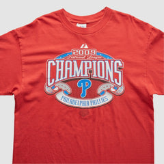 Philadelphia Phillies Majestic 2009 T-Shirt Red Vintage