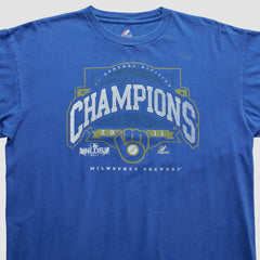 Milwaukee Brewers Majestic 2011 T-Shirt Blue Vintage