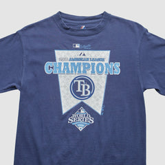 Tampa Bay Rays Majestic 2008 T-Shirt Blue Vintage