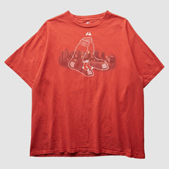 Boston Red Sox Majestic 2000s T-Shirt Red Vintage