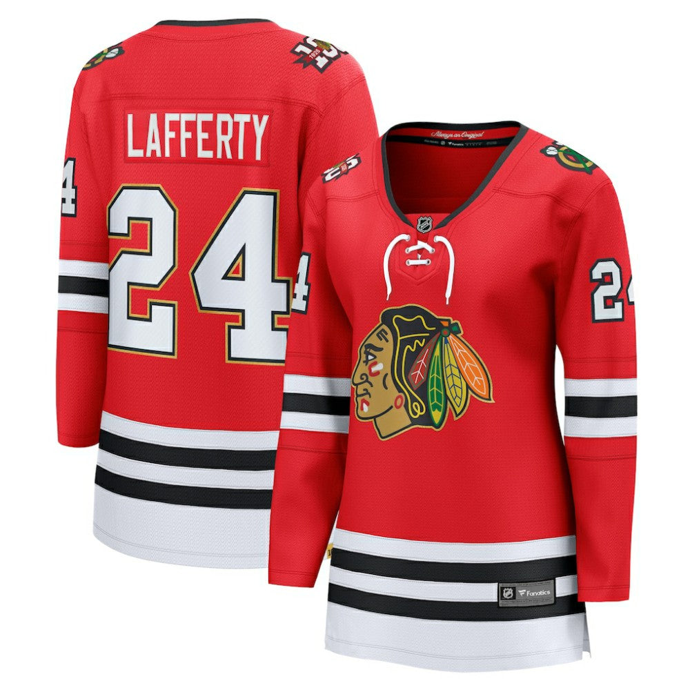 Sam Lafferty Chicago Blackhawks Fanatics Women's Centennial Breakaway Player Jersey Red