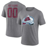 Colorado Avalanche Heritage Custom Tri-Blend T-Shirt Gray