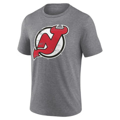 New Jersey Devils Heritage Custom Tri-Blend T-Shirt Gray