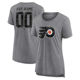 Philadelphia Flyers Women's Heritage Custom Tri-Blend T-Shirt Gray