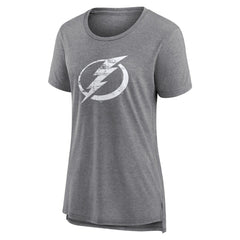 Tampa Bay Lightning Women's Heritage Custom Tri-Blend T-Shirt Gray