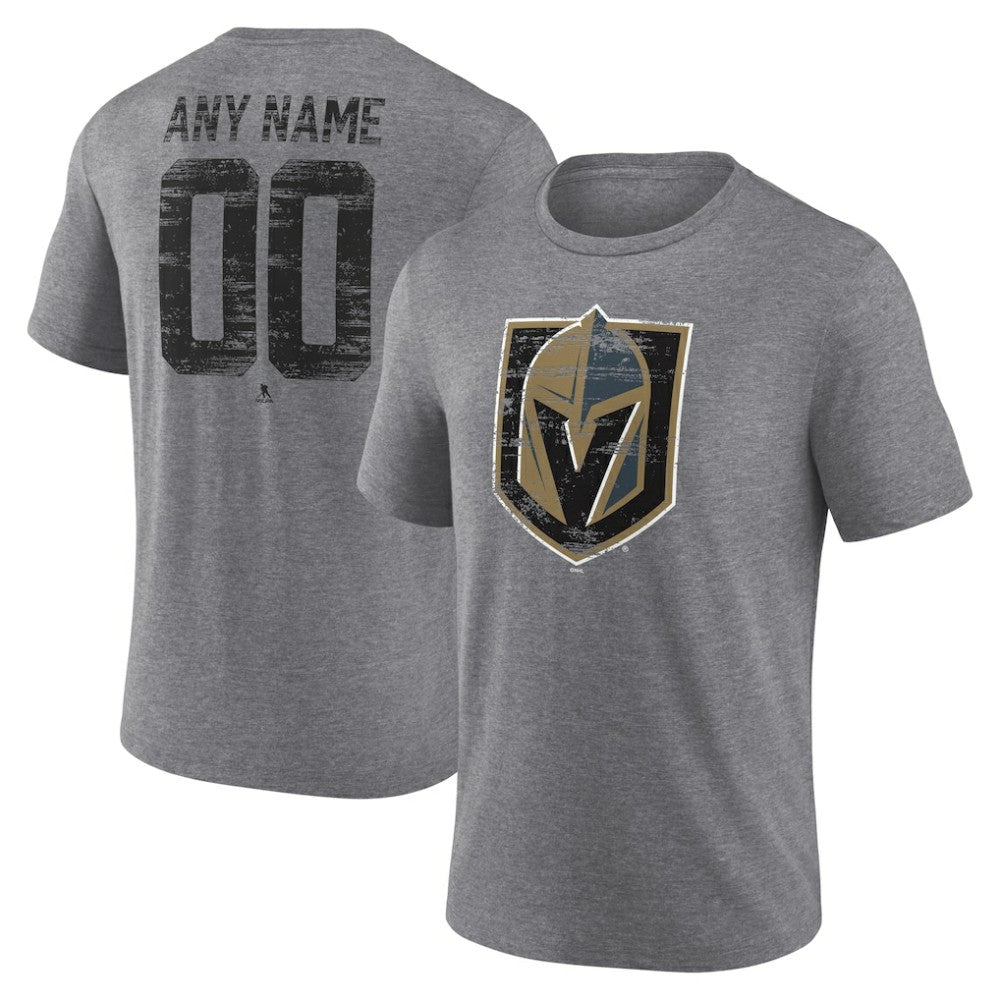 Vegas Golden Knights Heritage Custom Tri-Blend T-Shirt Gray