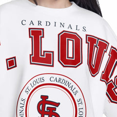 St. Louis Cardinals G-III 4Her by Carl Banks Women's Bleachers Cropped Pullover Sweatshirt White