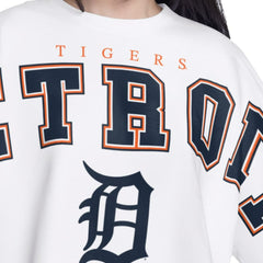 Detroit Tigers G-III 4Her by Carl Banks Women's Bleachers Cropped Pullover Sweatshirt White